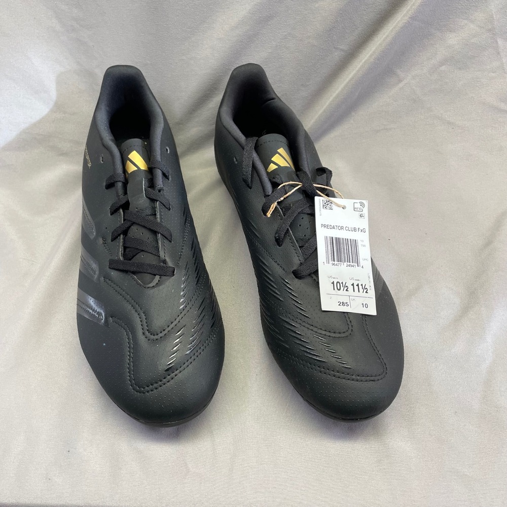 Adidas Predator Club FxG Mens Soccer Cleats Black Gold NEW With Tags Size 10.5